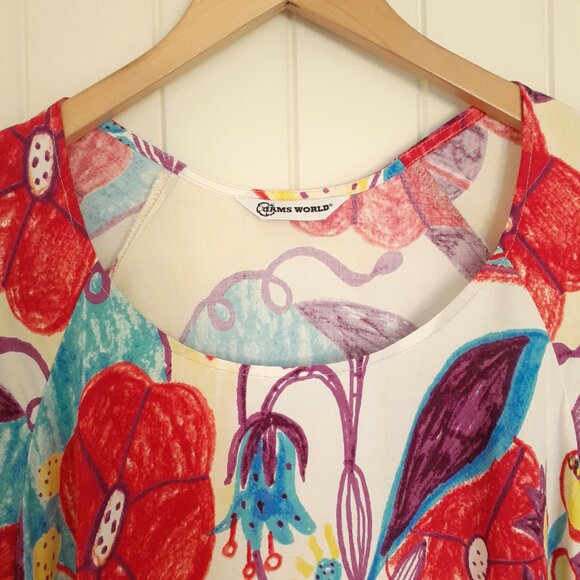 Jams World Doris Short Sleeve Swing Dress Trinity Red Blue Purple Yellow Size S - Picture 5 of 10